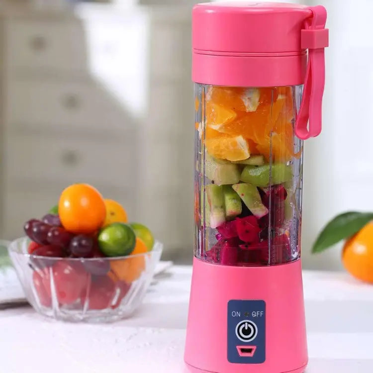 Portable USB Juicer – 380ml 6 Blade Electric Blender Bottle