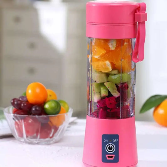 Portable USB Juicer – 380ml 6 Blade Electric Blender Bottle